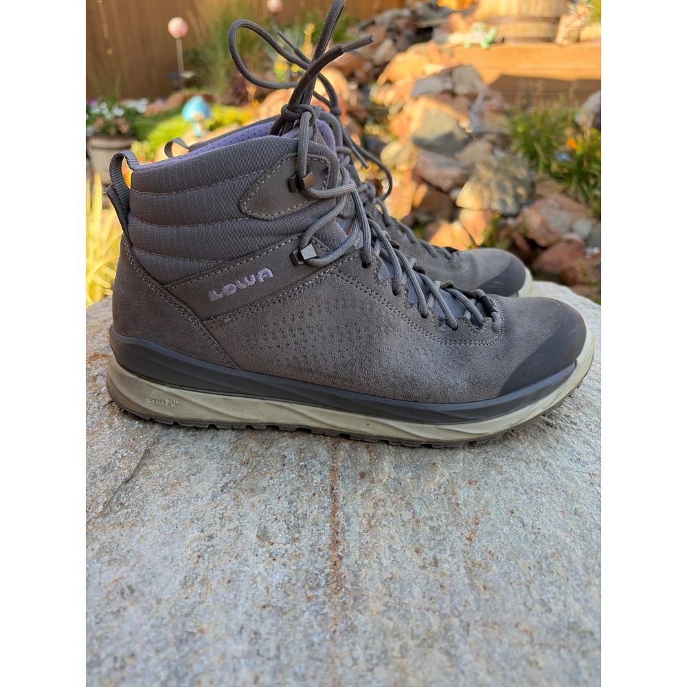 Lowa Malta GTX Mid Ws Gray Purple GORE-TEX Hiking Boots Womens 9 320511 0923